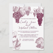 Wijngaard bruiloft uitnodiging in bordeaux rood (Voorkant)