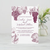 Wijngaard bruiloft uitnodiging in bordeaux rood (Staand voorkant)