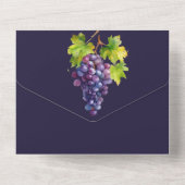 Wijngaard bruiloft wijnvat waterverf druiven all in one uitnodiging (Achterkant)