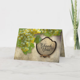 Wijngaard Chardonnay Groene Druivenstokken Elegant Bedankkaart