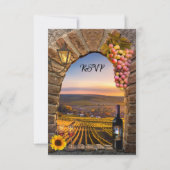 Wijngaard Classic Italiaanse bruiloft RSVP Kaartje (Achterkant)