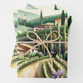 Wijngaard decoupage - Toscaans boerderij landschap Inpakpapier Vel (In situ)