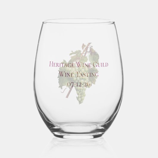 Wijngaard Druiven Aangepaste Steeloze Wijn Glas (Voorkant)