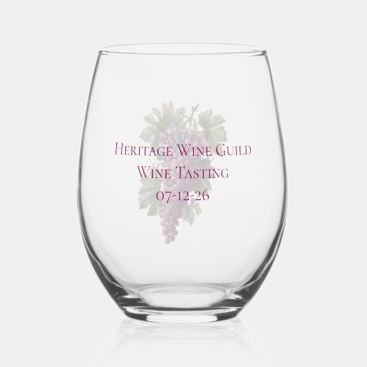 Wijngaard Druiven Aangepaste Steeloze Wijn Glas (Voorkant)