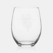 Wijngaard Druiven Aangepaste Steeloze Wijn Glas (Achterkant)