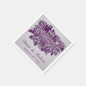  wijngaard druiven Paarse receptie servetten (Hoek)