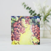 Wijngaard Druiven Waterverf Wenskaart | Wijn Kaart (Staand voorkant)