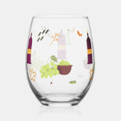 Wijngaard Elegantie Wijnglas Zonder Voet (Achterkant)