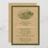  wijngaard en kurk bruidsparen douchen kaart (Voorkant / Achterkant)