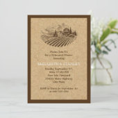  wijngaard en kurk bruiloft repetitie diner kaart (Staand voorkant)