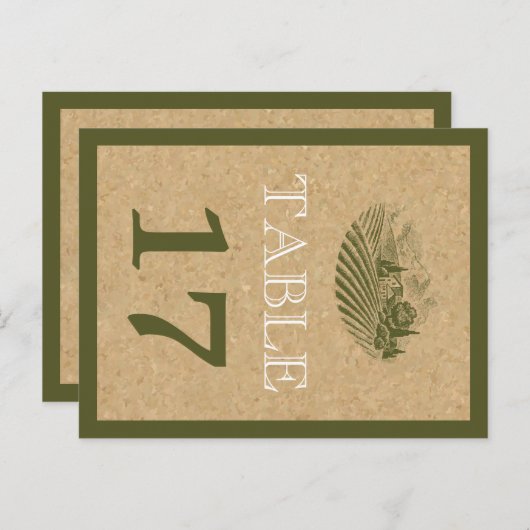  wijngaard en kurk trouwtafel nummer briefkaart (Voorkant / Achterkant)