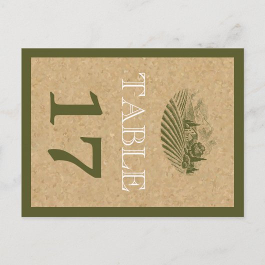  wijngaard en kurk trouwtafel nummer briefkaart (Voorkant)