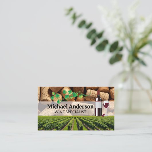 Wijngaard en Kurken | Wijnboerderij Visitekaartje (Staand voorkant)