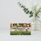 Wijngaard en kurken | Wijnmakerij Visitekaartje (Staand voorkant)