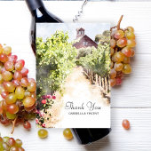 Wijngaard en Rode Schuur Waterverf Bruiloft Bedankkaart