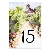 Wijngaard en Rode Schuur Waterverf Bruiloft Kaart (Achterkant)