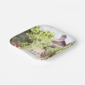 Wijngaard en Rode Schuur Waterverf Bruiloft Papieren Bordje (Gebogen)