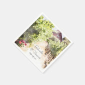 Wijngaard en Rode Schuur Waterverf Bruiloft Servet (Hoek)