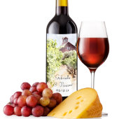 Wijngaard en Rode Schuur Waterverf Bruiloft Wijn Etiket