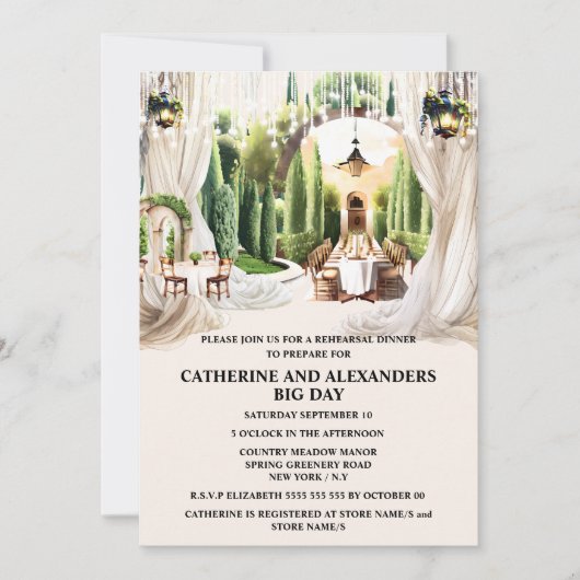 Wijngaard fine dining topiary string verlichting c kaart (Voorkant)