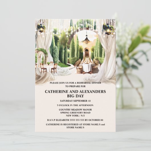 Wijngaard fine dining topiary string verlichting c kaart (Staand voorkant)