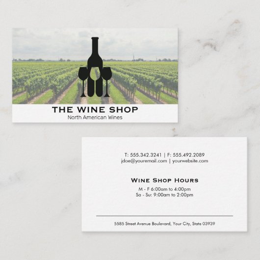 wijngaard | Fles en bril Visitekaartje (Voorkant / Achterkant)