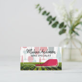 Wijngaard | Flespatroon voor wijn Visitekaartje (Staand voorkant)