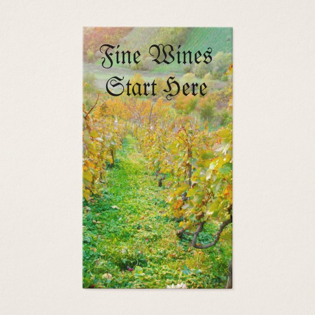 Wijngaard in de herfst visitekaartje (Voorkant)