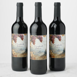 Wijngaard Italiaans Platteland Wijnhuis Wijn Etiket