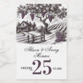  wijngaard Jubileum Party Wijn Etiket (Enkel label)