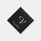 Wijngaard Midnight Monogram Bruiloft Servet (Hoek)