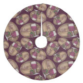 Wijngaard op houtovaal fleece kerstboom rok (Voorkant)