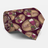 Wijngaard op houtovaal stropdas (Opgerold)