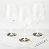 Wijngaard Print Wijn Glas Labels (Set)