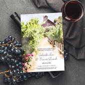 Wijngaard Rode Schuur Waterverf Bruiloft Save the Kaart