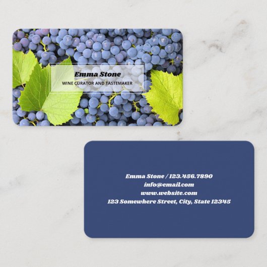 Wijngaard Sommelier Visitekaartje (Voorkant / Achterkant)