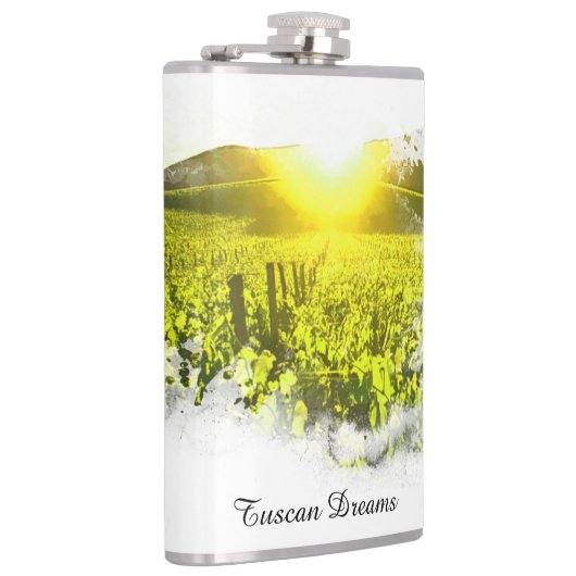 *~* Wijngaard Toscaanse zonsondergang Italië AR21  Heupfles (Rechts)