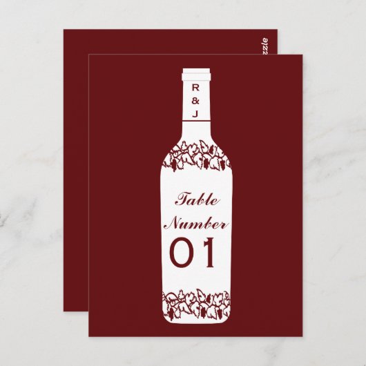 Wijngaard Trouwtafel Nummers Briefkaart (Voorkant / Achterkant)