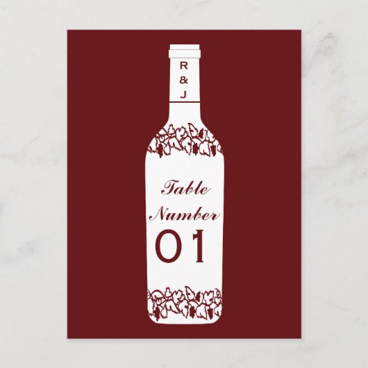 Wijngaard Trouwtafel Nummers Briefkaart (Voorkant)