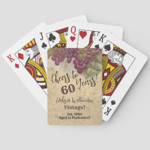 Wijngaard Verjaardags Felicitaties voor 60 Jaar Cu Pokerkaarten