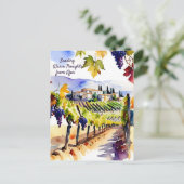 Wijngaard waterverf denken aan u briefkaart (Staand voorkant)