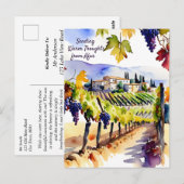 Wijngaard waterverf denken aan u briefkaart (Voorkant / Achterkant)