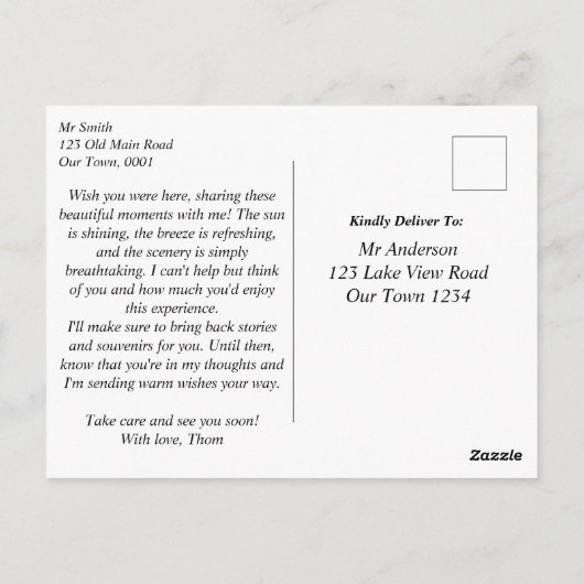 Wijngaard waterverf denken aan u briefkaart (Achterkant)