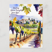 Wijngaard waterverf denken aan u briefkaart (Voorkant)