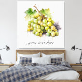 Wijngaard Waterverf Druiven, custom Canvas Afdruk (Insitu (Slaapkamer))