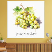 Wijngaard Waterverf Druiven, custom Canvas Afdruk (Insitu (Woonkamer))