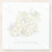 Wijngaard Waterverf Druiven, custom Glazen Onderzetter (Achterkant)