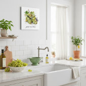 Wijngaard Waterverf Druiven, custom Vierkante Klok