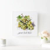 Wijngaard Waterverf Druiven, custom Vierkante Klok (Huis)