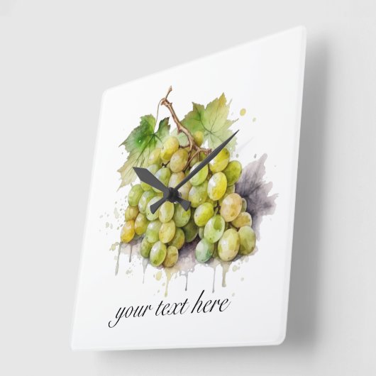 Wijngaard Waterverf Druiven, custom Vierkante Klok (Hoek)
